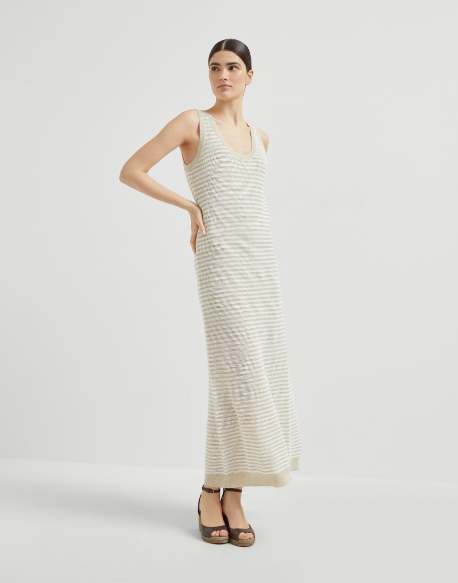 スパークリングニット ドレス ゴールド レディース - Brunello Cucinelli