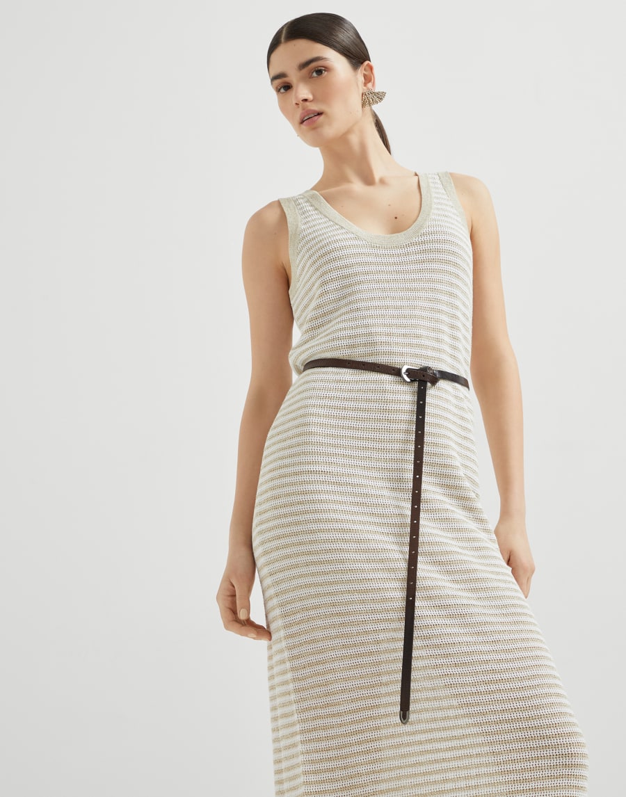 Sparkling knit dress Gold Woman - Brunello Cucinelli