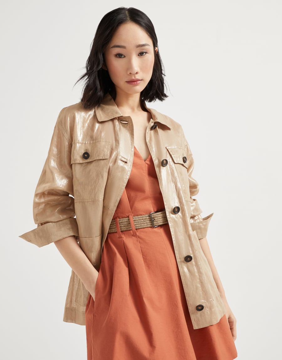 ラメガーゼコットン ブルゾン ゴールド レディース - Brunello Cucinelli