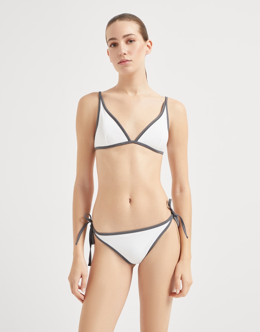 镶珠装饰比基尼泳衣 白色 女款 - Brunello Cucinelli