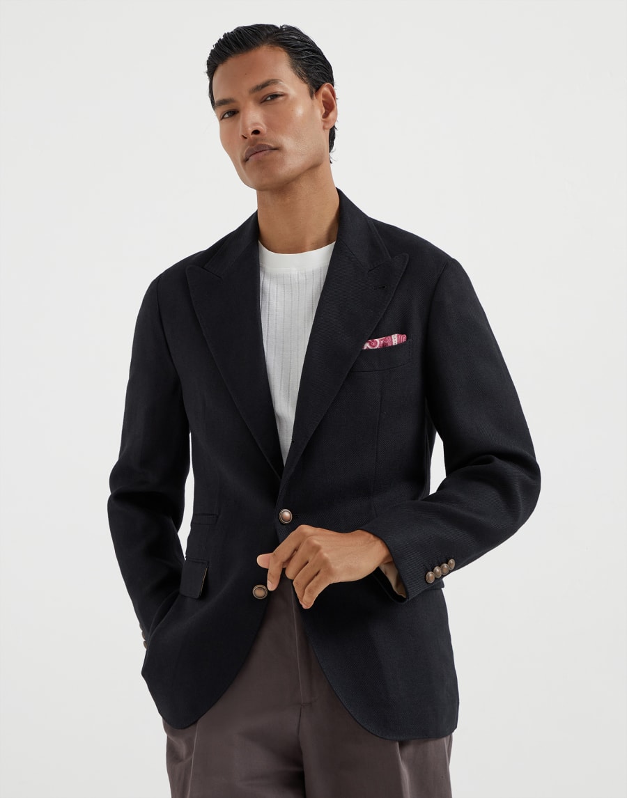 Giacca con rever a lancia grande Nero Uomo - Brunello Cucinelli
