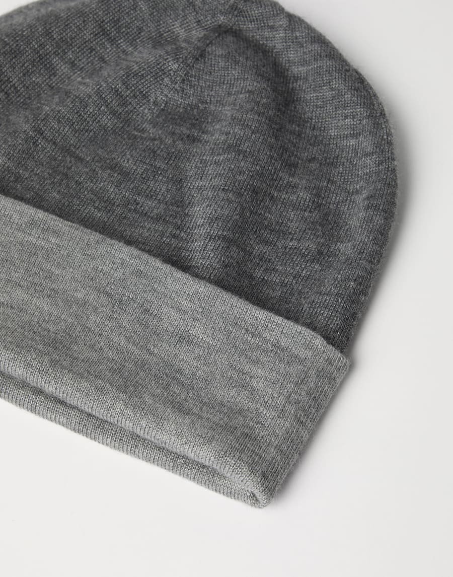 Cashmere and silk beanie Dark Grey Man - Brunello Cucinelli