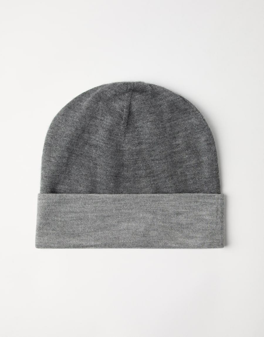 Cashmere and silk beanie Dark Grey Man - Brunello Cucinelli