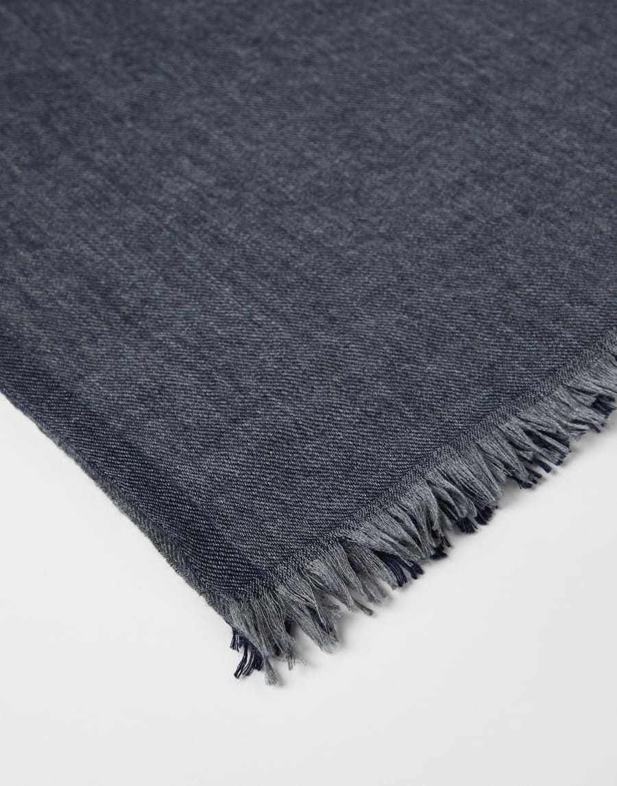 Cashmere and silk scarf Marine Man - Brunello Cucinelli