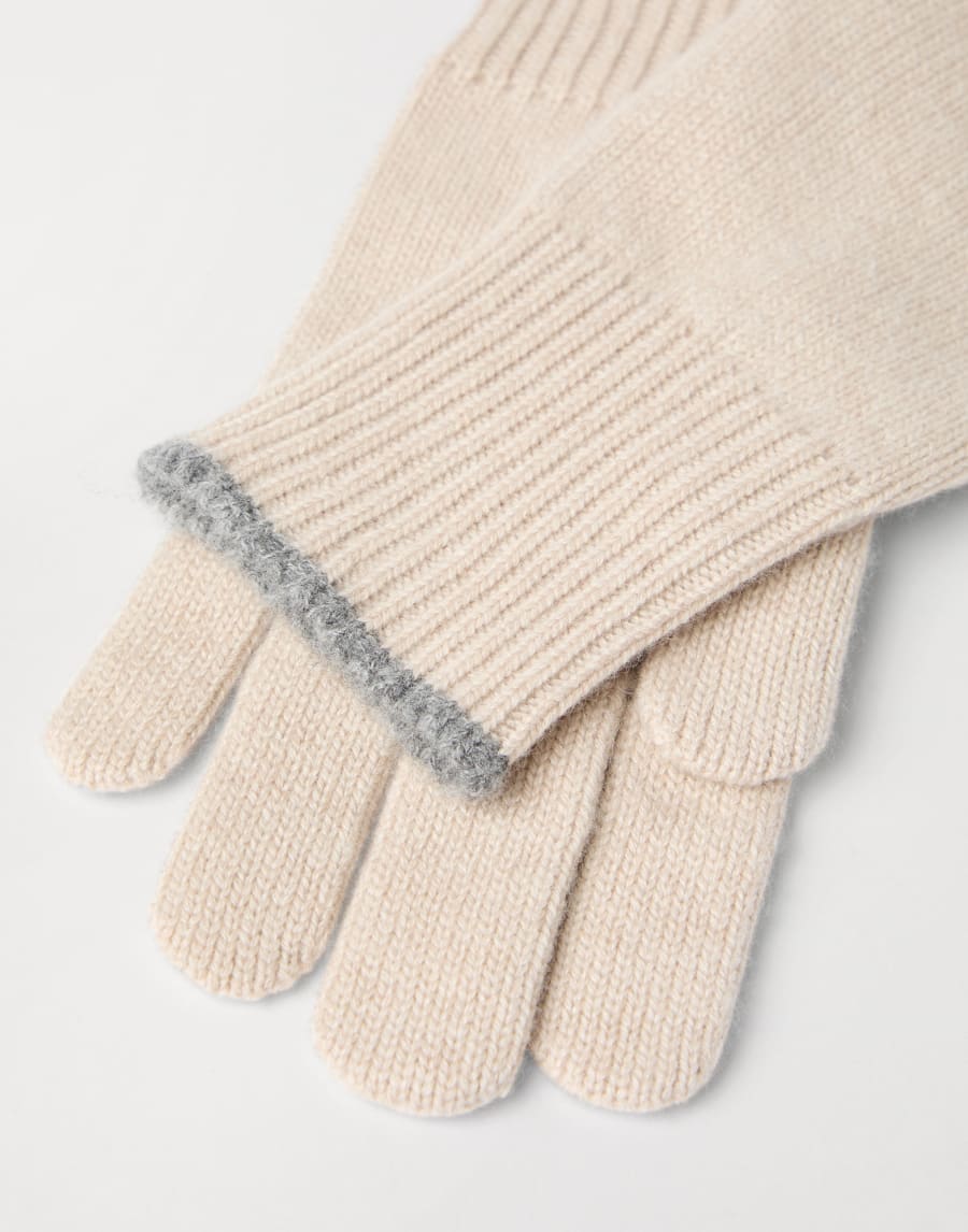 Gants en maille cachemire Sable Homme - Brunello Cucinelli