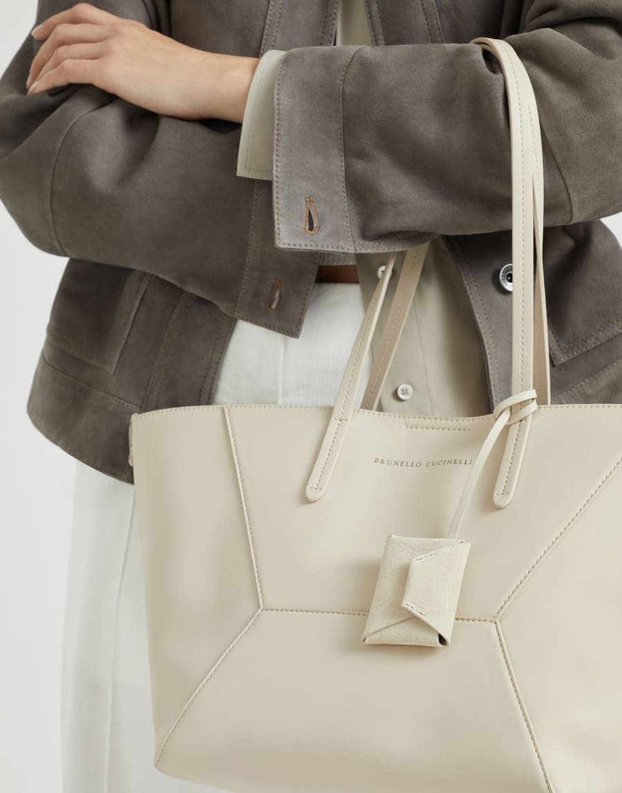 Suede handbag charm Ivory Woman - Brunello Cucinelli