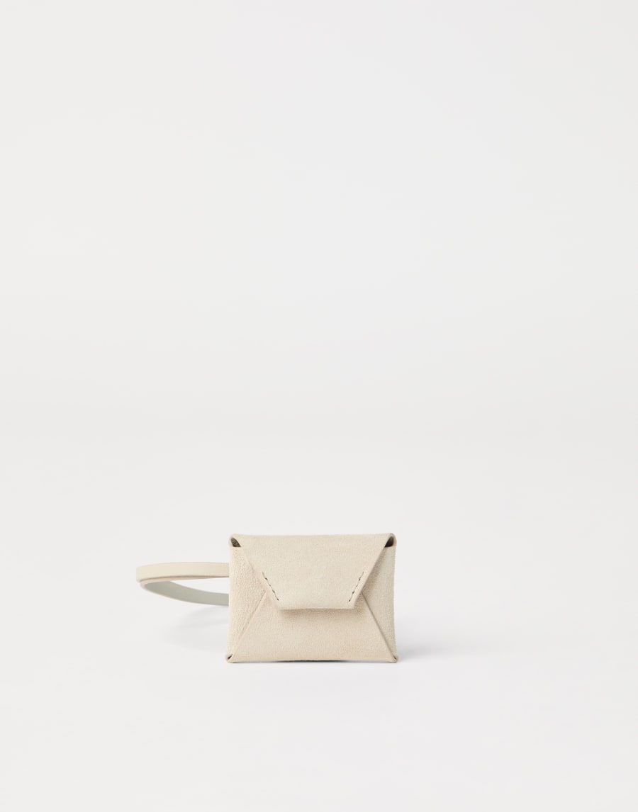 Suede handbag charm Ivory Woman - Brunello Cucinelli