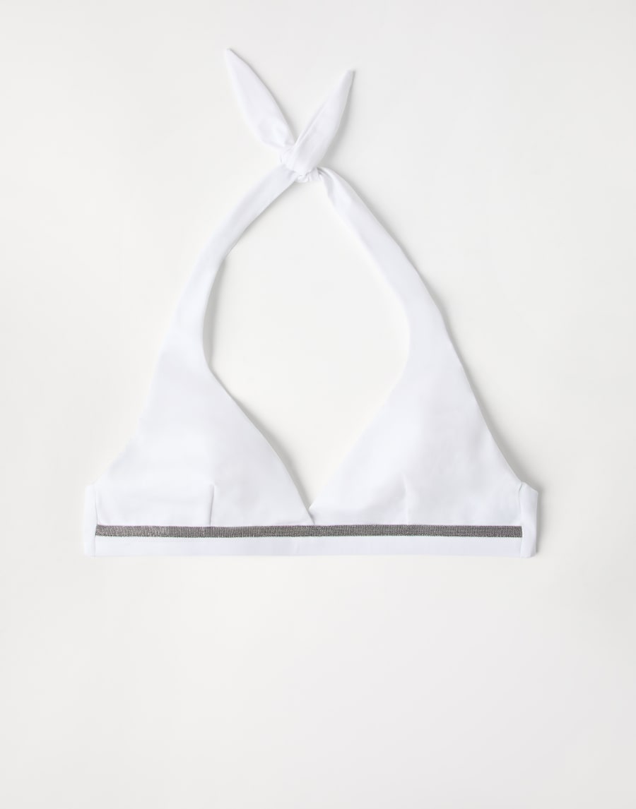 Bikini top with monili White Woman - Brunello Cucinelli