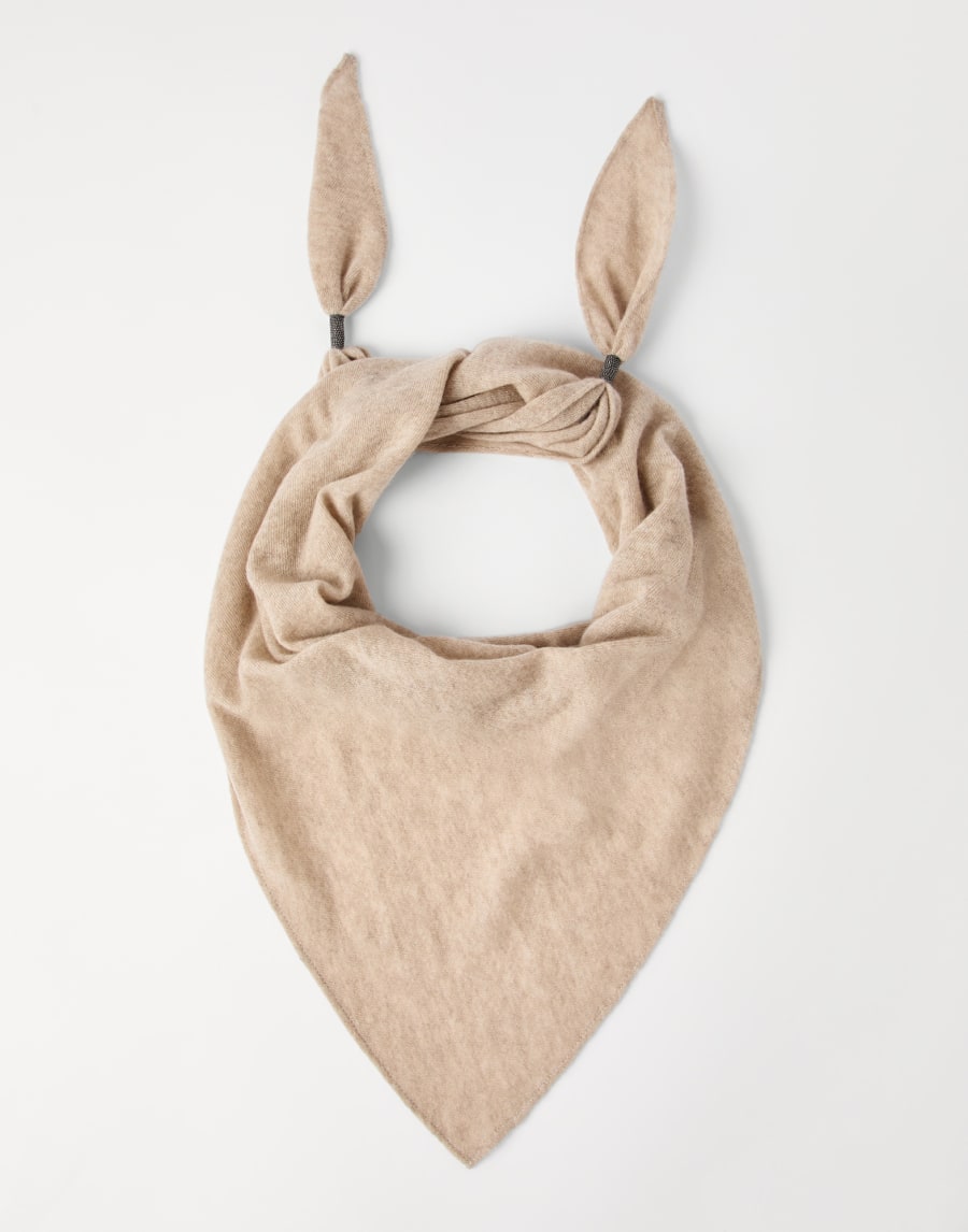 Scarf with monili Cool Beige Woman - Brunello Cucinelli