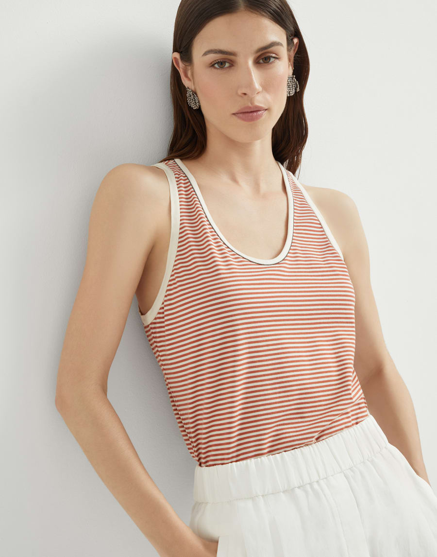 Top with monili Mandarin Woman - Brunello Cucinelli
