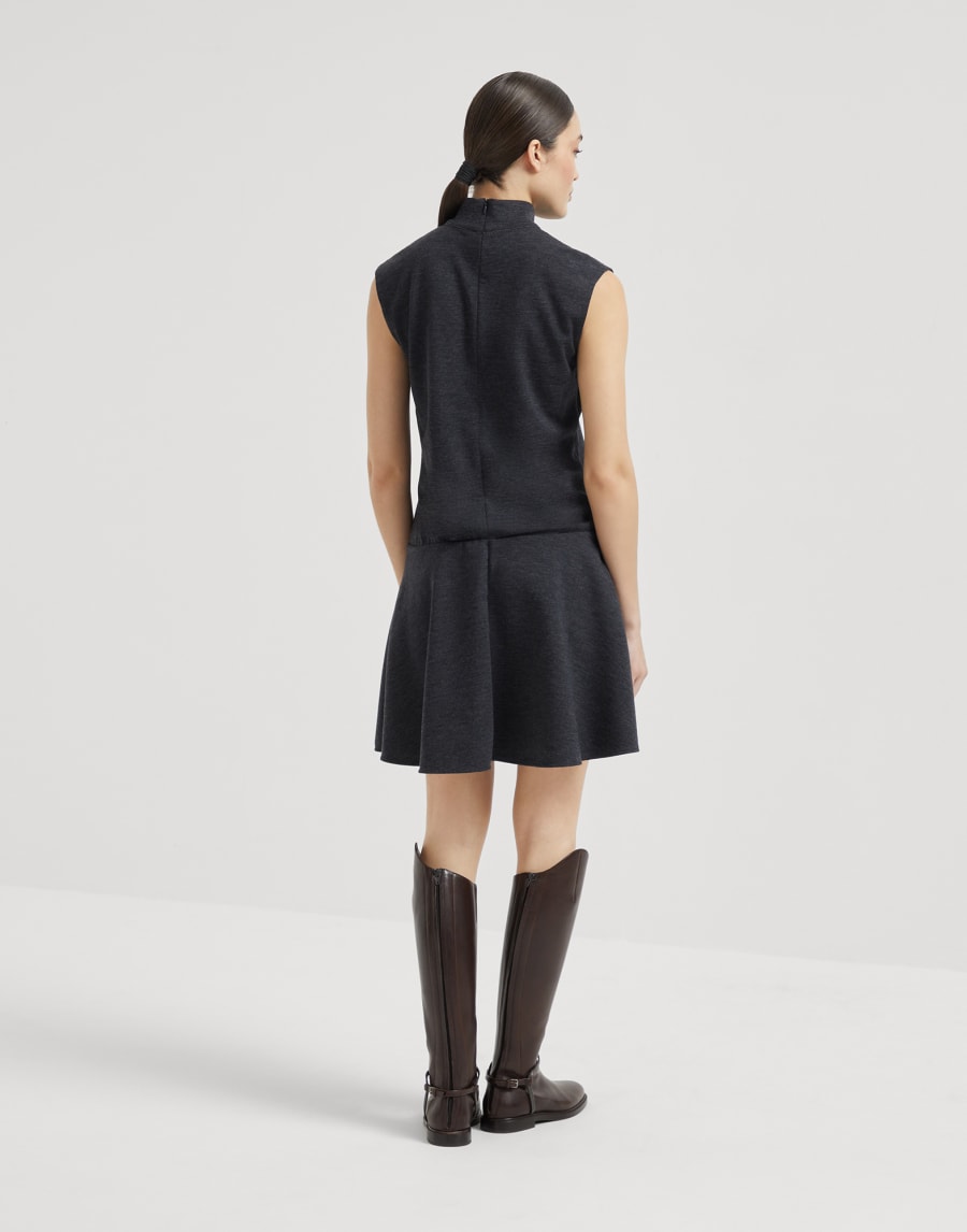 Mini dress with monili Anthracite Woman - Brunello Cucinelli