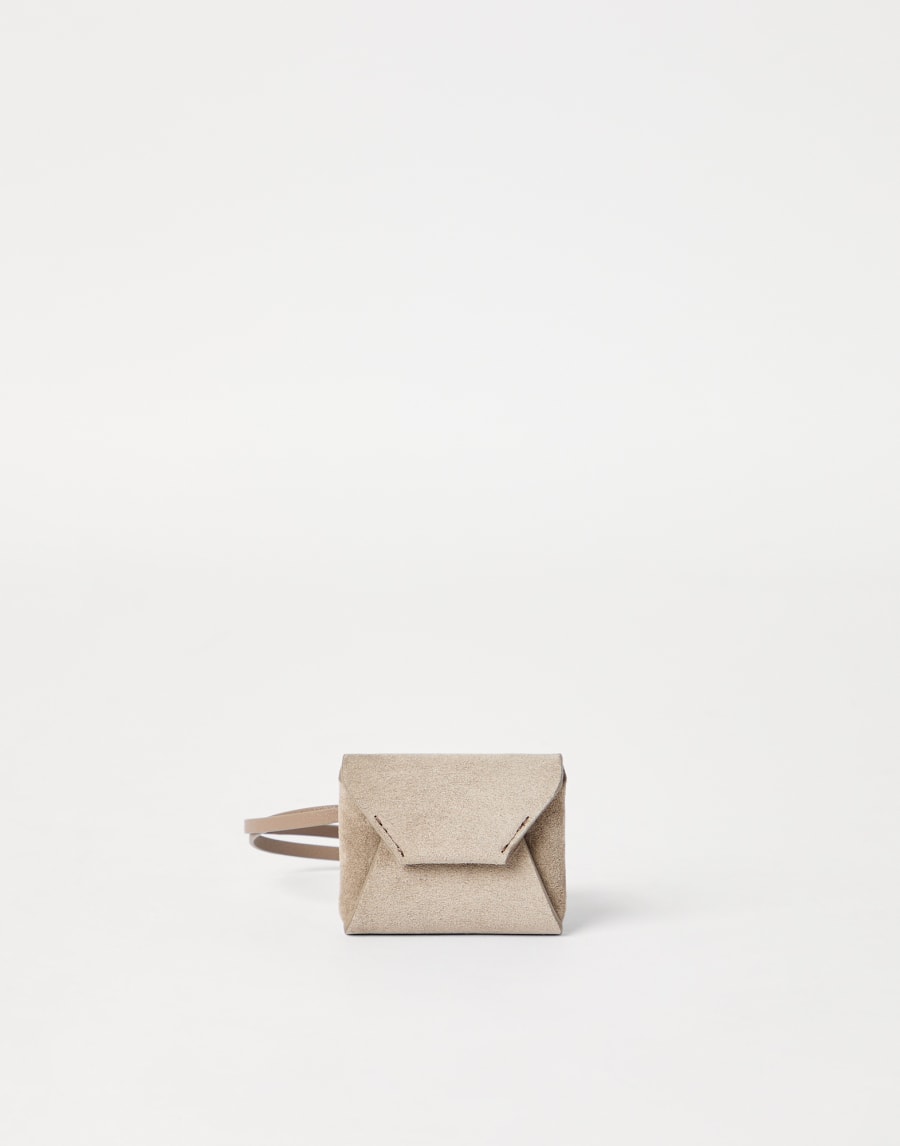 Suede handbag charm Beige Woman - Brunello Cucinelli