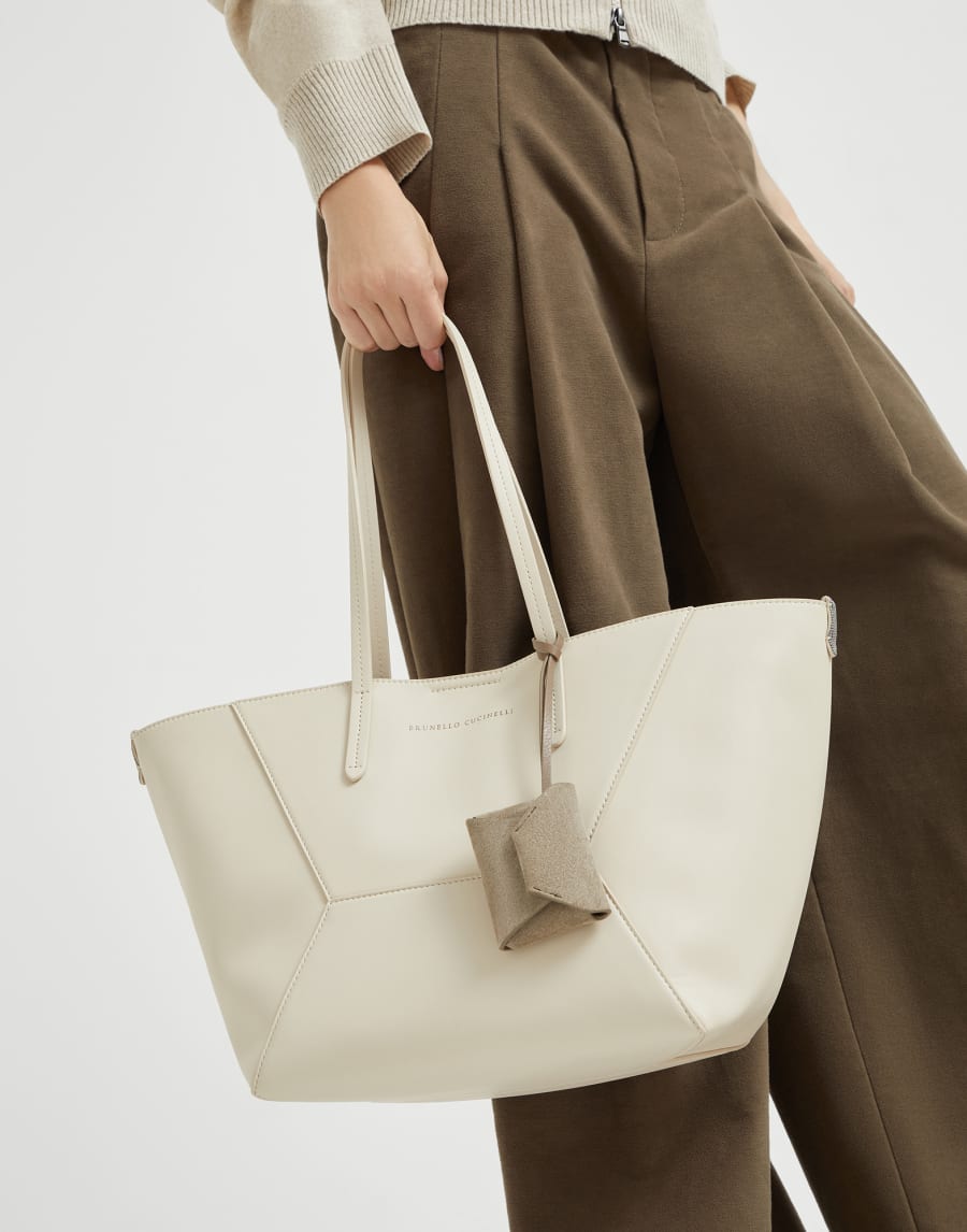 Suede handbag charm Beige Woman - Brunello Cucinelli