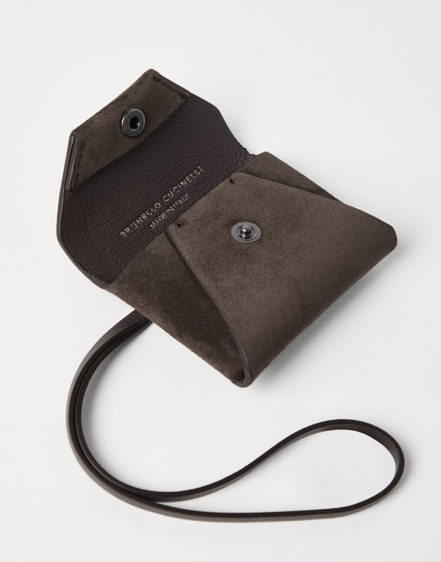 Suede handbag charm Rust Brown Woman - Brunello Cucinelli
