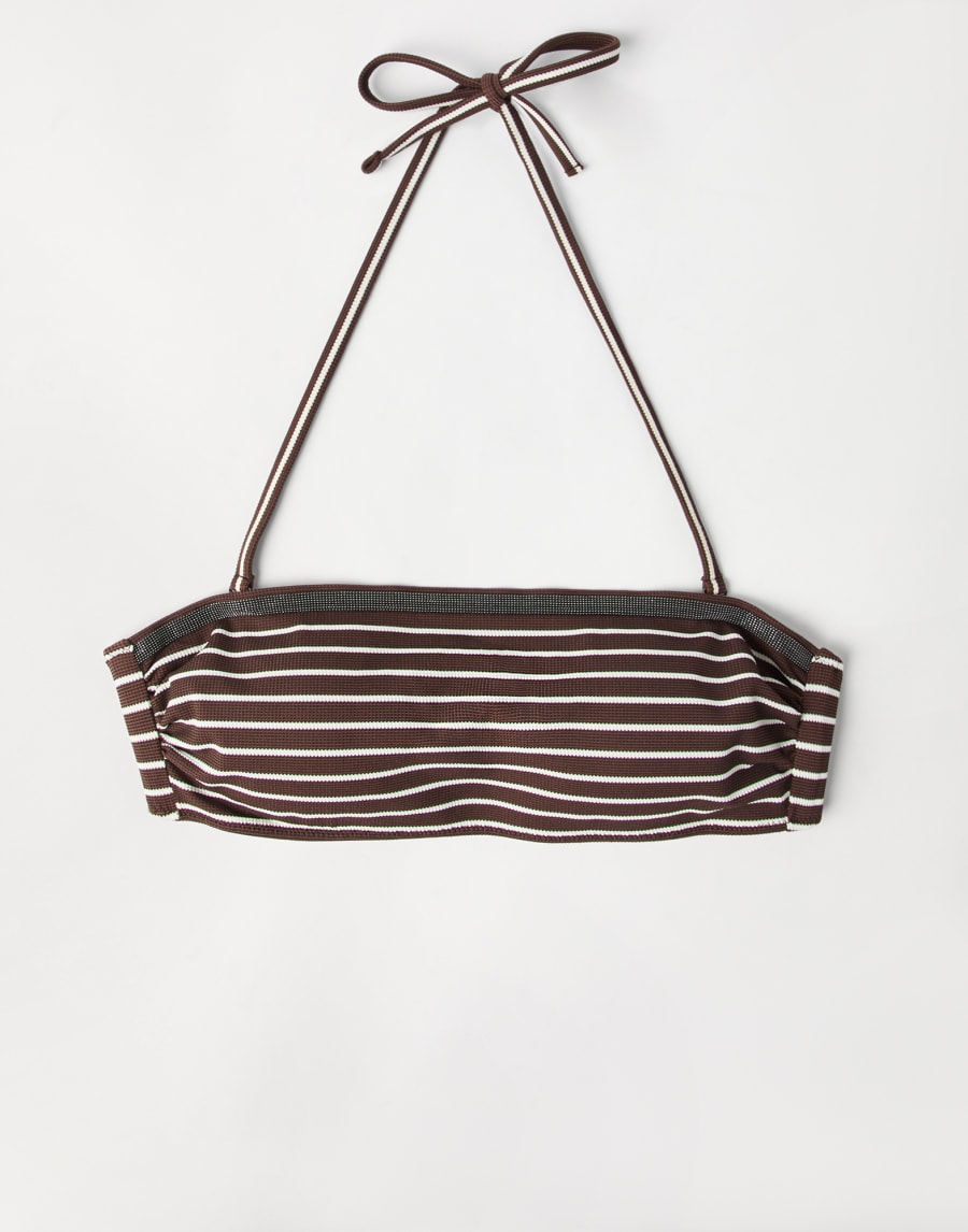 镶珠装饰比基尼泳衣 棕色 女款 - Brunello Cucinelli