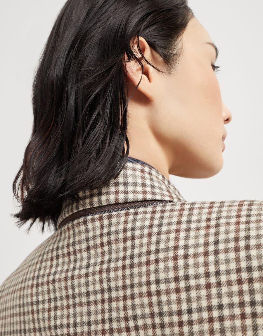 Flannel blazer with monili Multicoloured Woman - Brunello Cucinelli