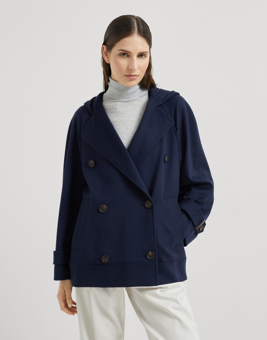 Caban in cashmere e vicuña Blu Donna - Brunello Cucinelli