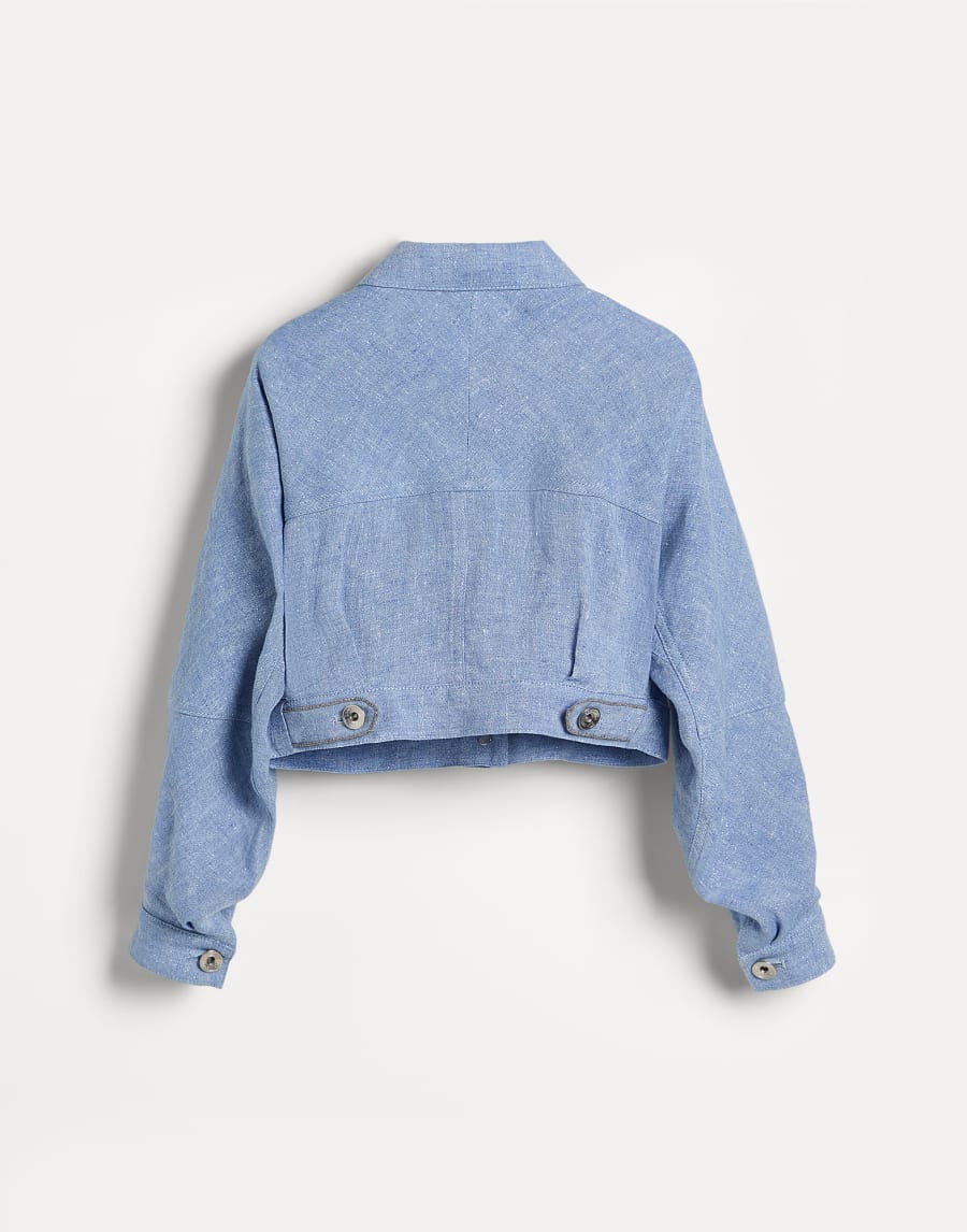 Куртка из холщовой ткани Sparkling Небесно-Голубой Девочки - Brunello Cucinelli