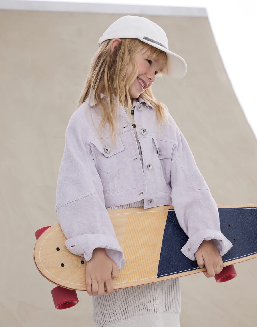 Sparkling Canvas outerwear Lilac Girls - Brunello Cucinelli