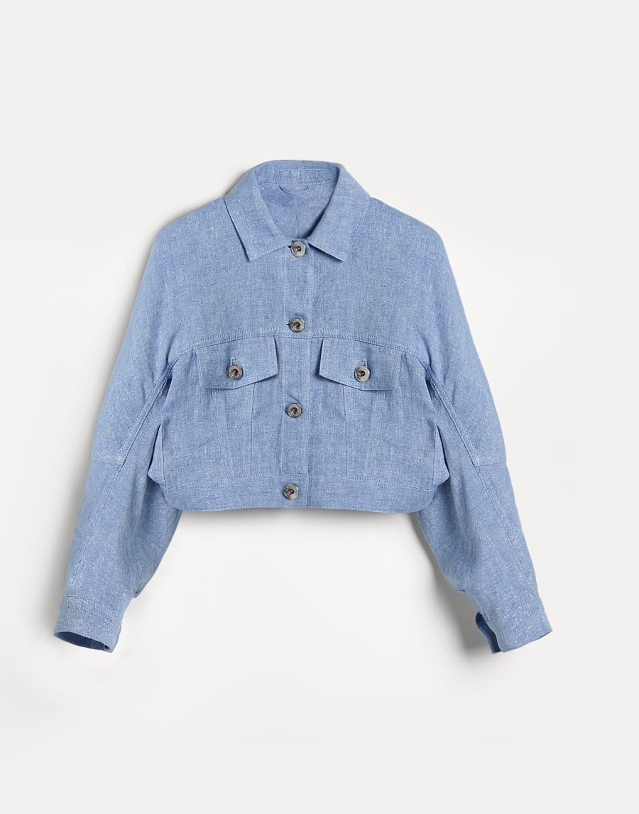 Sparkling Canvas outerwear Sky Blue Girls - Brunello Cucinelli