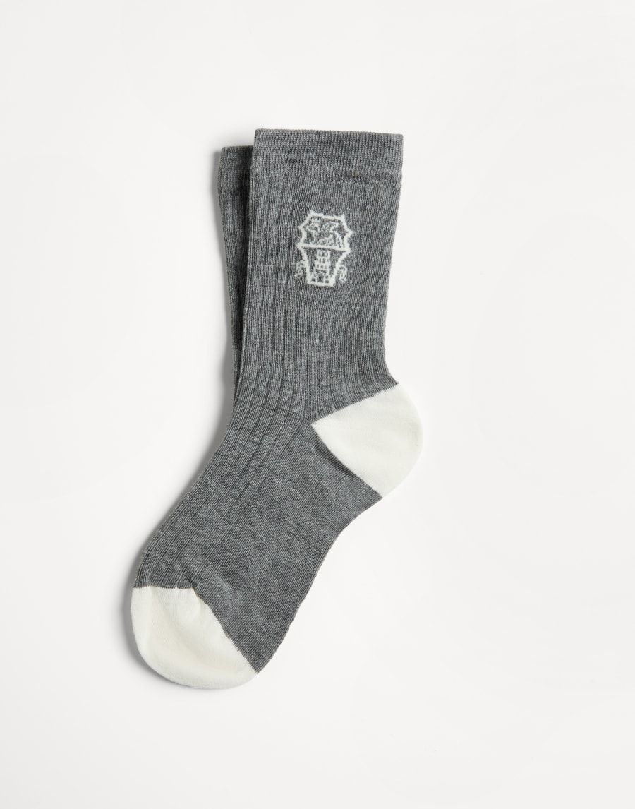 Ribbed socks Dark Grey Boys - Brunello Cucinelli