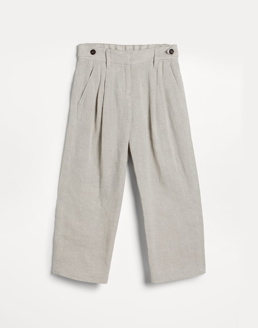 Sparkling canvas trousers Cool Beige Girls - Brunello Cucinelli