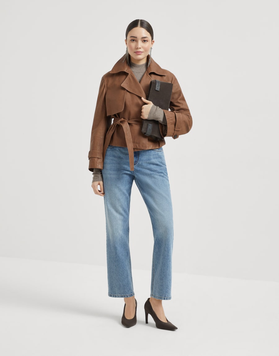 Retro five-pocket trousers Light Denim Woman - Brunello Cucinelli