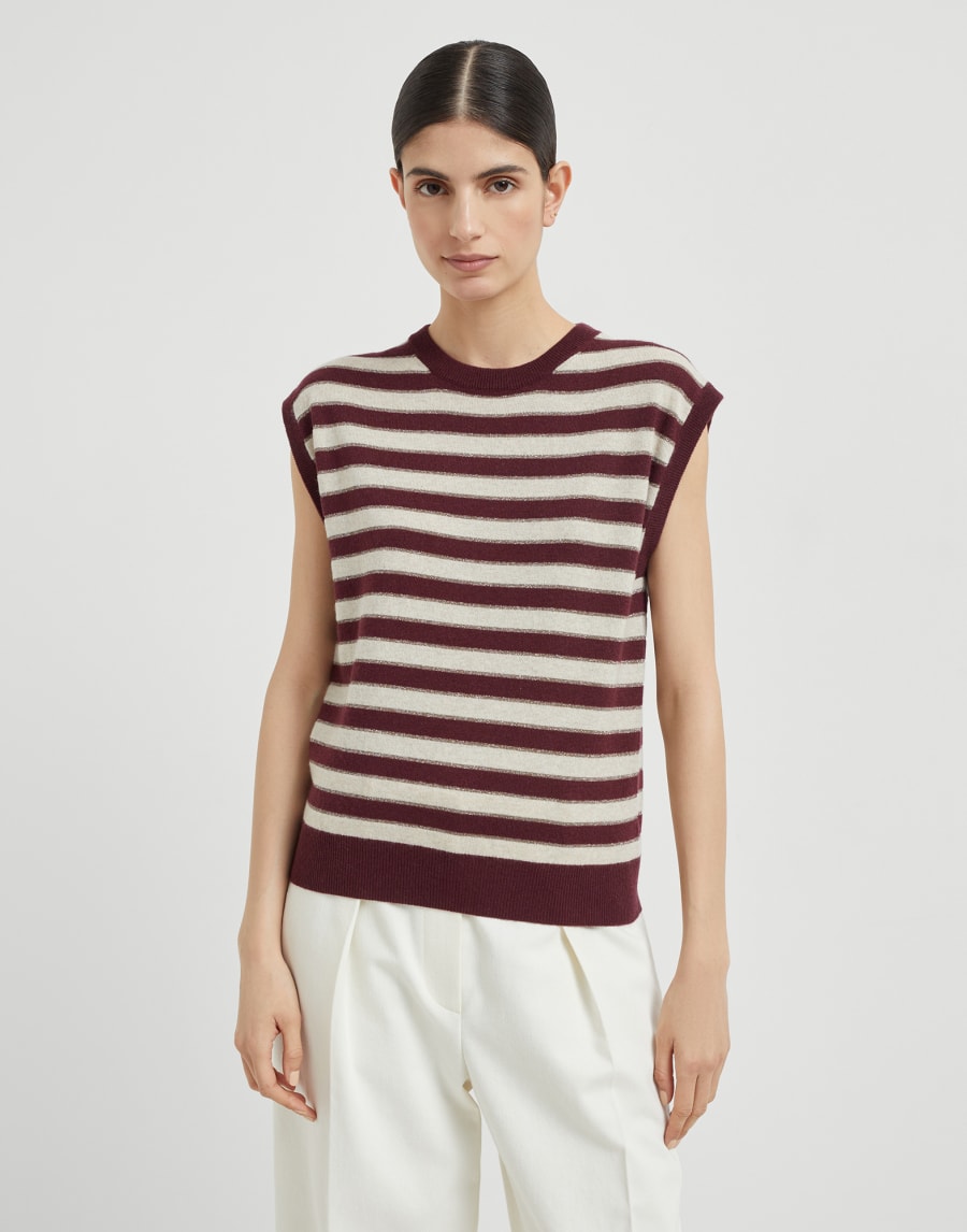 Cashmere knit vest Amaranth Woman - Brunello Cucinelli