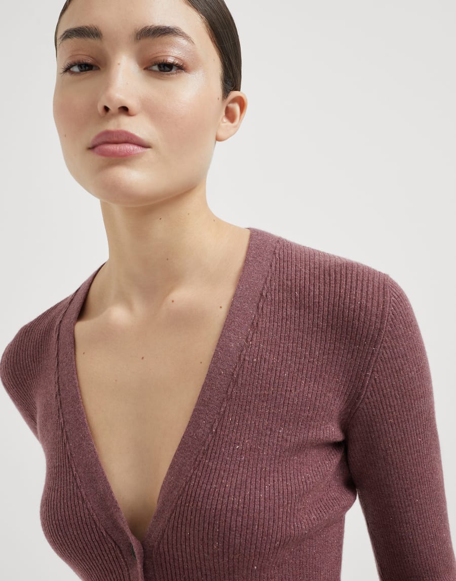 Cashmere cardigan Mauve Woman - Brunello Cucinelli