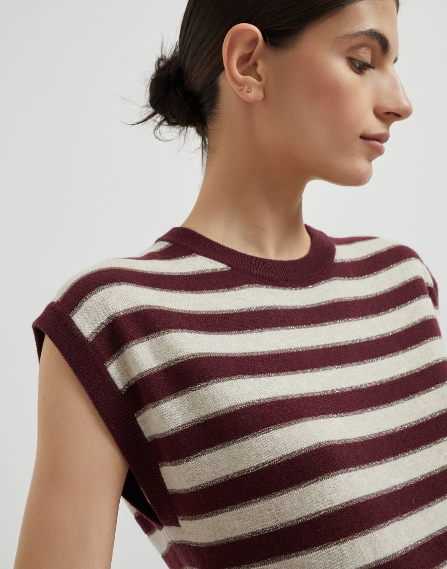 Cashmere knit vest Amaranth Woman - Brunello Cucinelli
