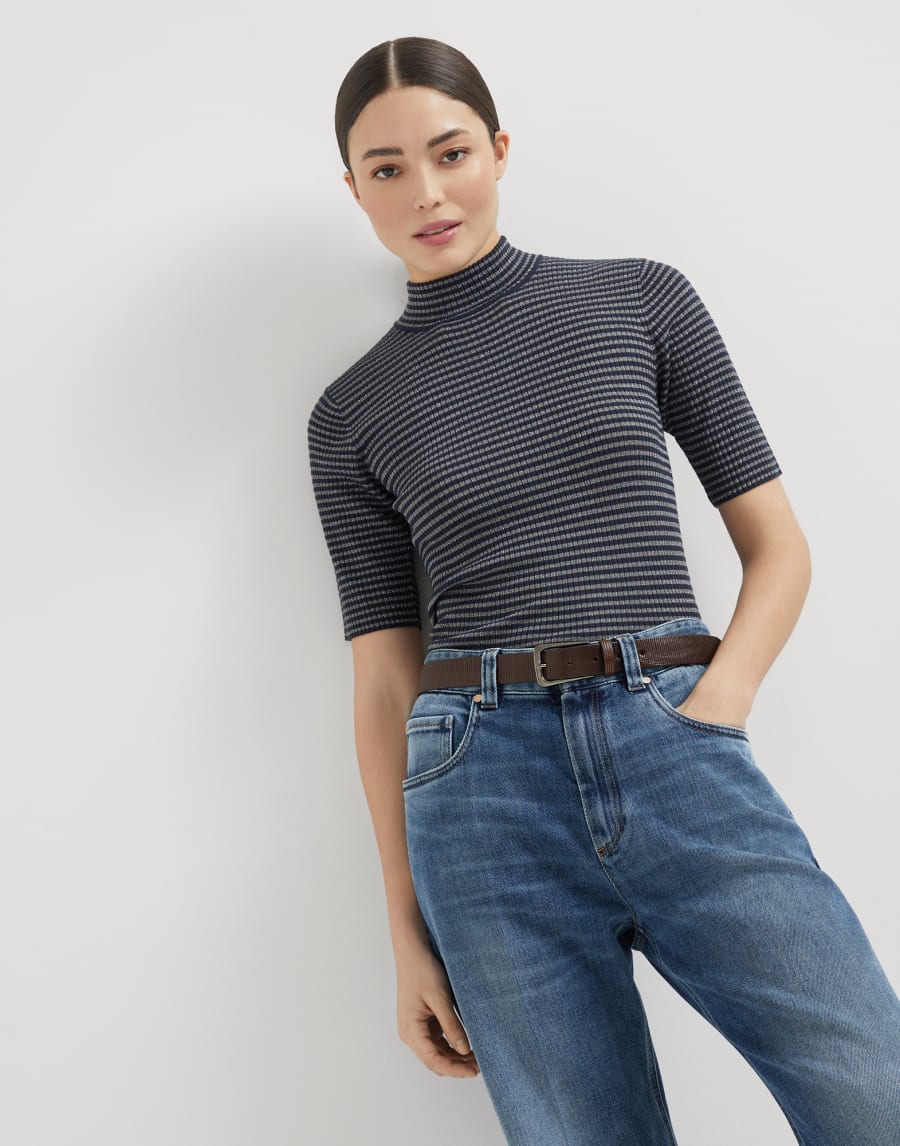 Jersey ligero a rayas Noche Mujer - Brunello Cucinelli
