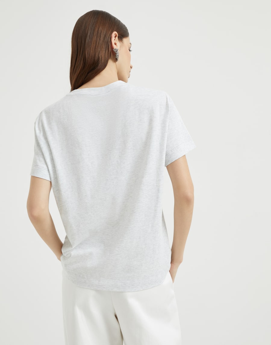 Dazzling embroidery T-shirt Fog Woman - Brunello Cucinelli