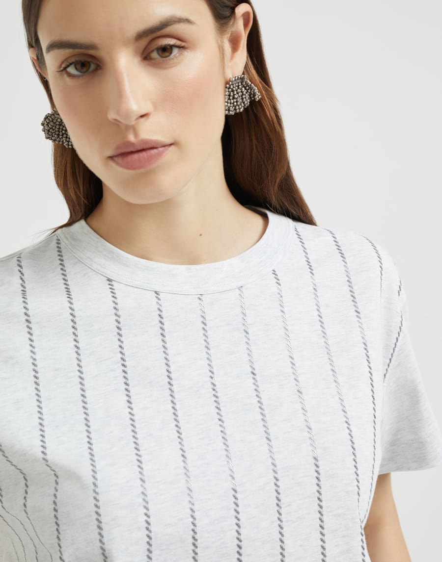 Dazzling embroidery T-shirt Fog Woman - Brunello Cucinelli