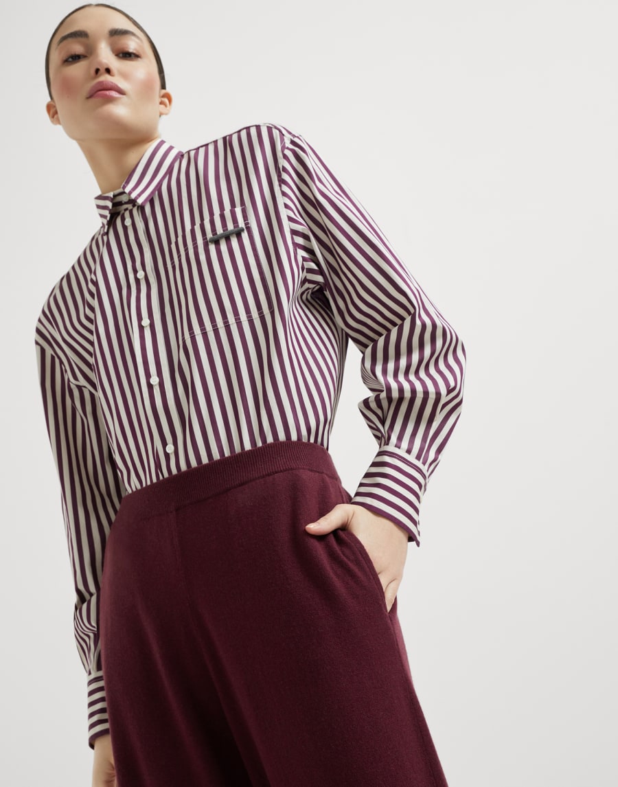 Virgin wool, cashmere and silk trousers Amaranth Woman - Brunello Cucinelli