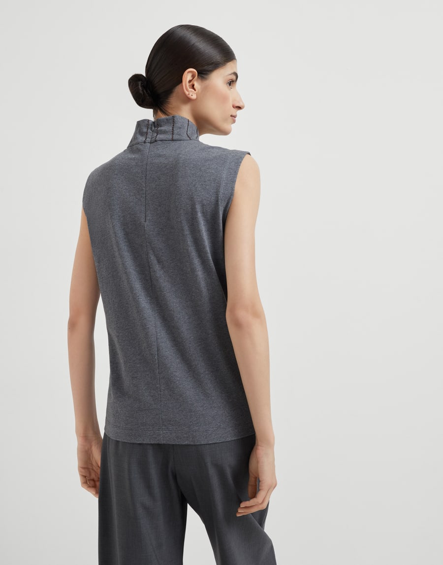 Dazzling Embroidery-Top Blei Damen - Brunello Cucinelli