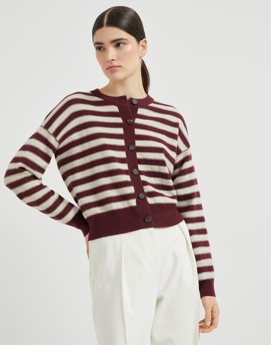 Cashmere cardigan Amaranth Woman - Brunello Cucinelli