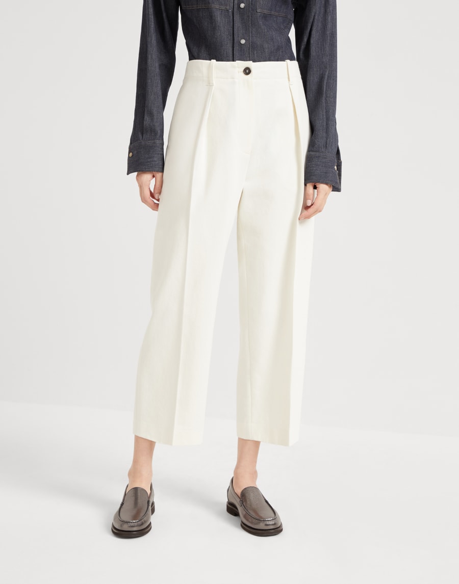 Брюки Chino Pleated Панама Женщина - Brunello Cucinelli