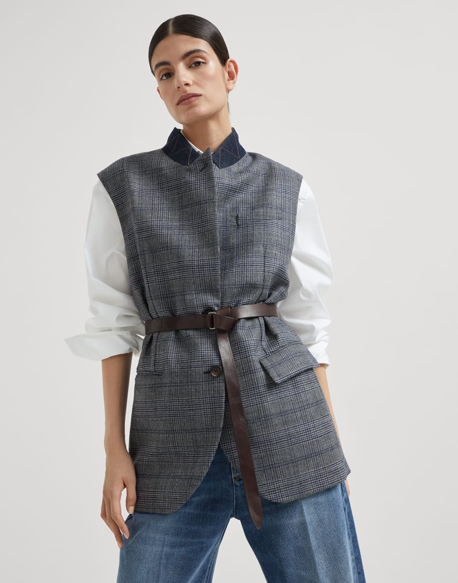 Prince of Wales vest Multicoloured Woman - Brunello Cucinelli