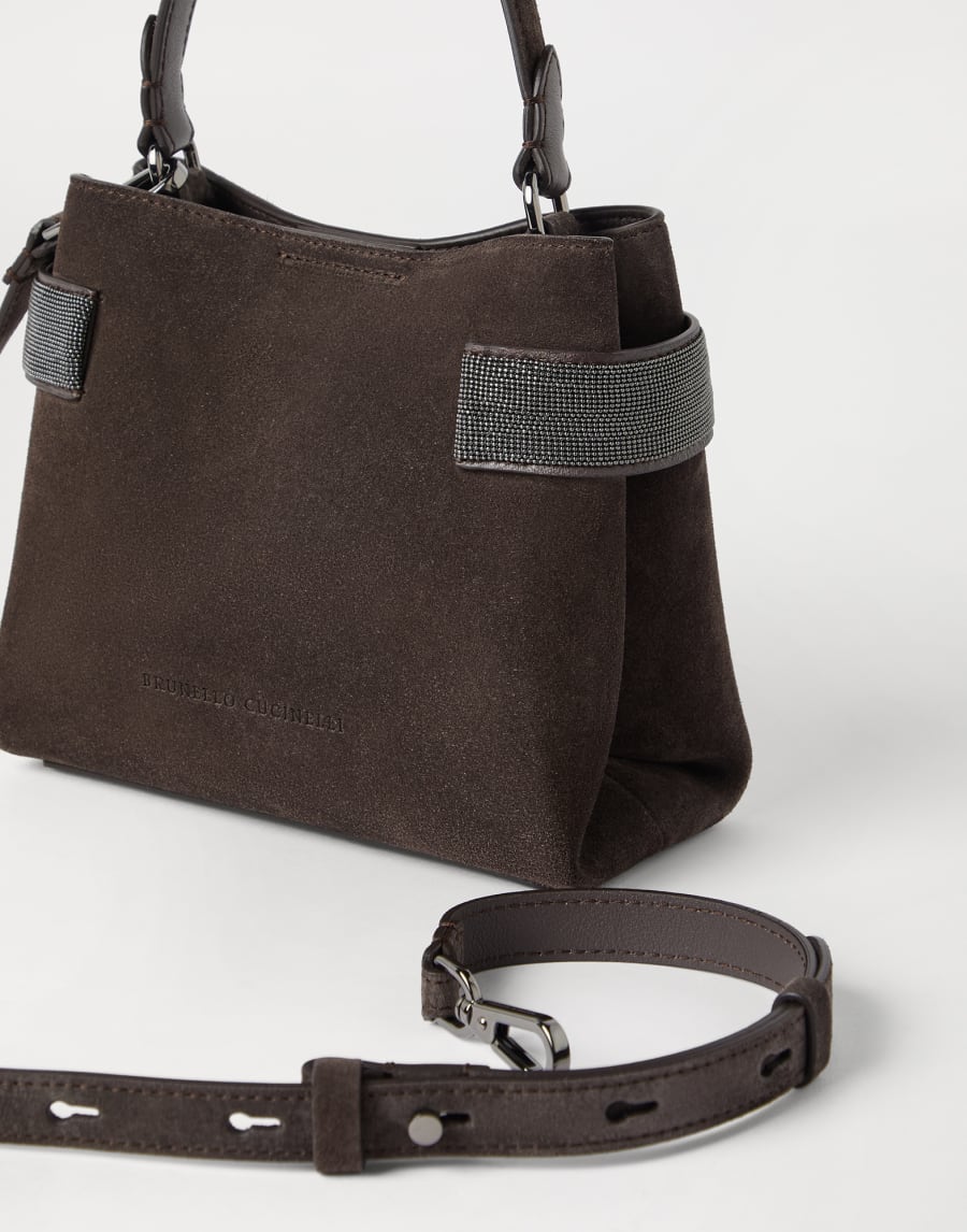 Small Top-Handle Essence bag Pine Cone Brown Woman - Brunello Cucinelli