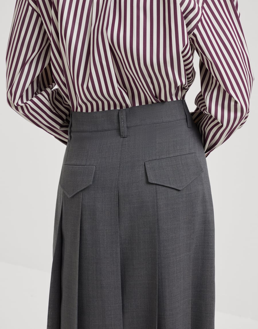 Falda Pleated Long Antracita Mujer - Brunello Cucinelli