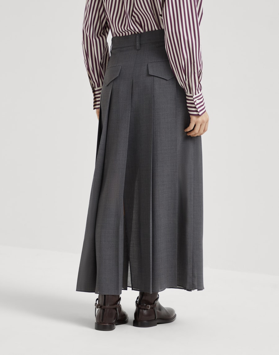 Long pleated skirt Anthracite Woman - Brunello Cucinelli