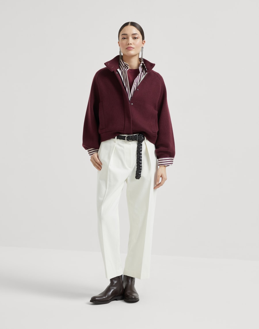 T-Shirt aus Baumwolljersey Burgundy Damen - Brunello Cucinelli