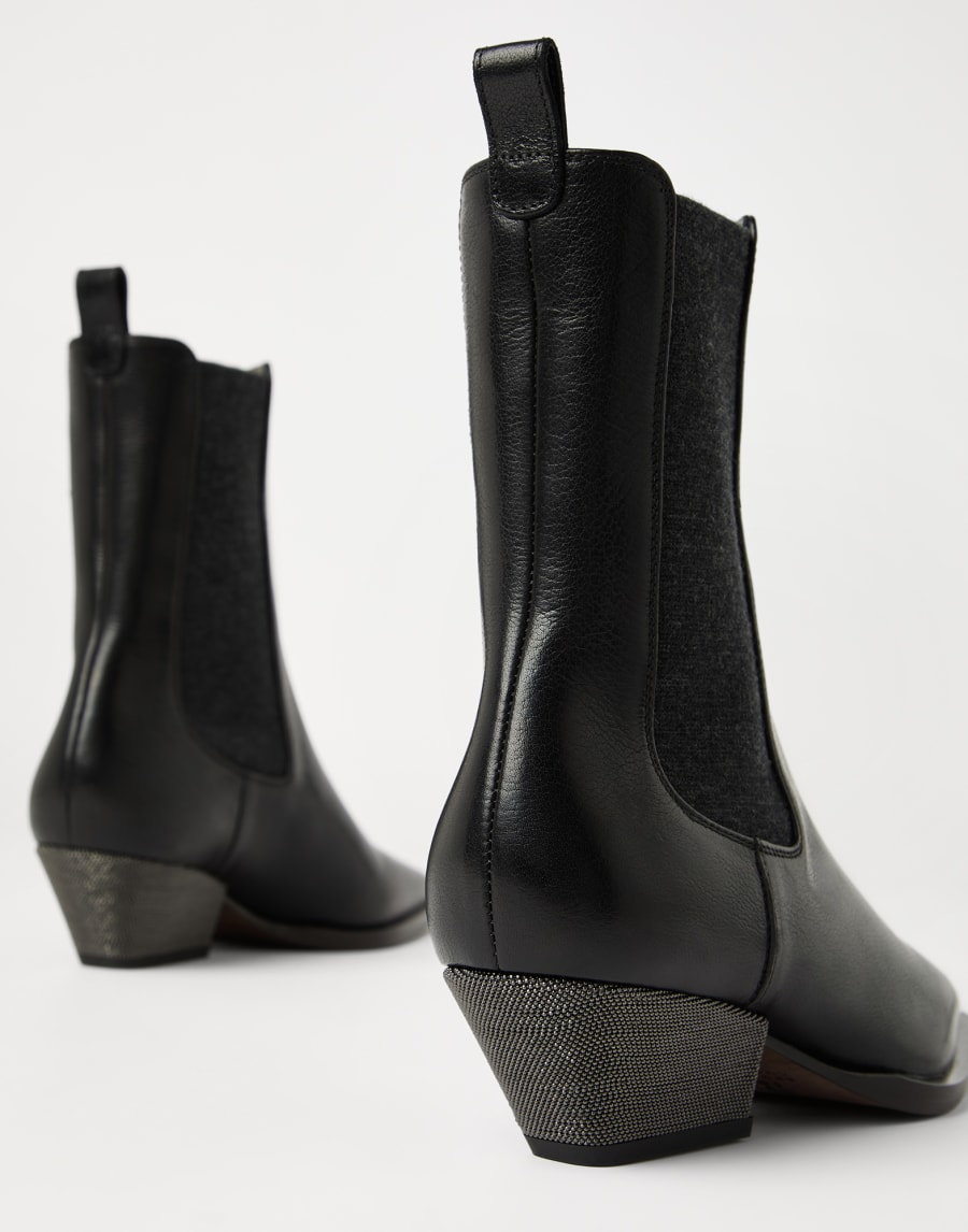 Botines Chelsea con Monile Negro Mujer - Brunello Cucinelli