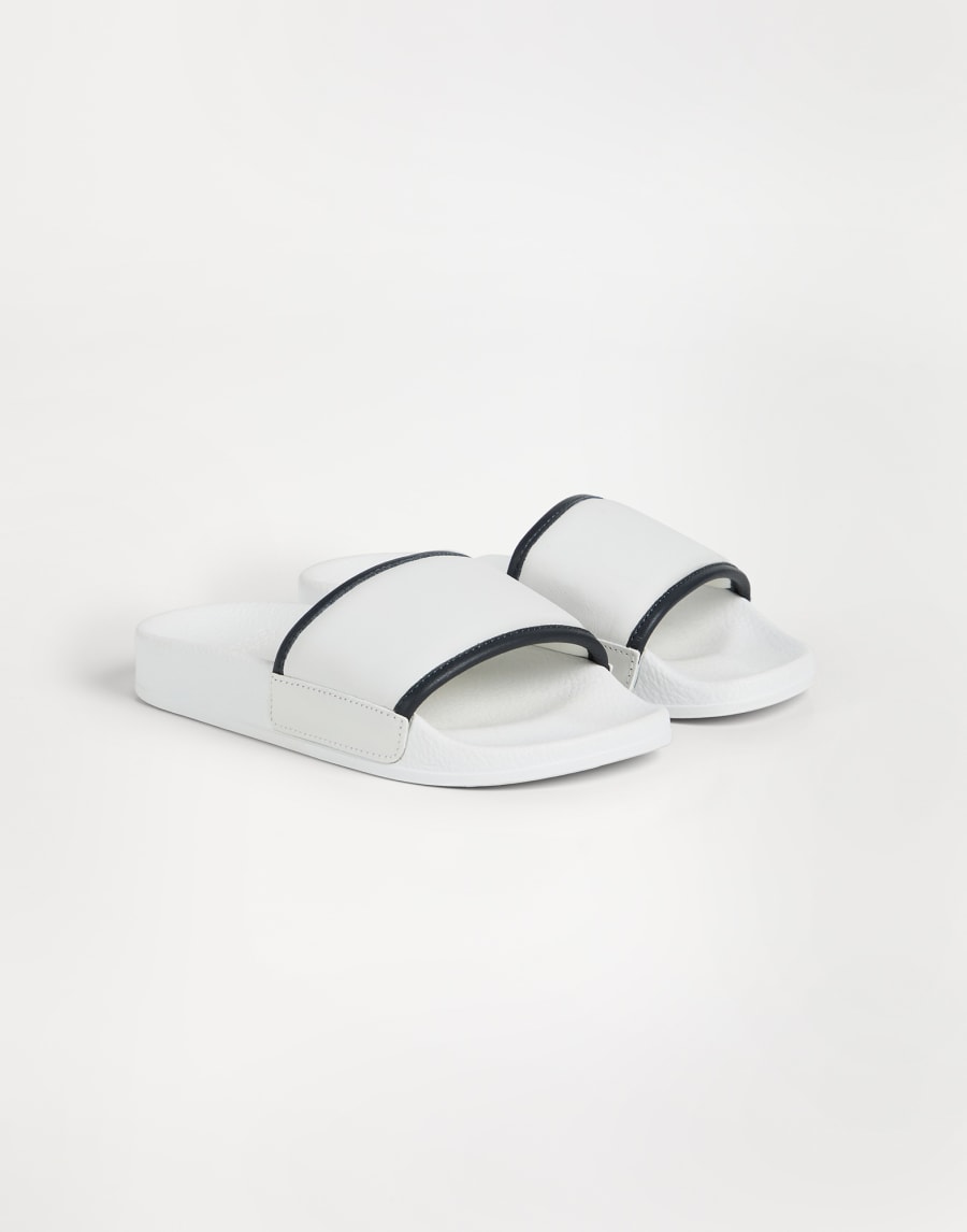 小牛皮拖鞋 白色 女童 - Brunello Cucinelli