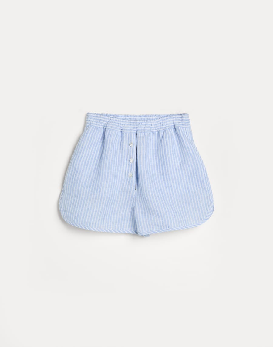 亚麻短裤 天蓝 女童 - Brunello Cucinelli