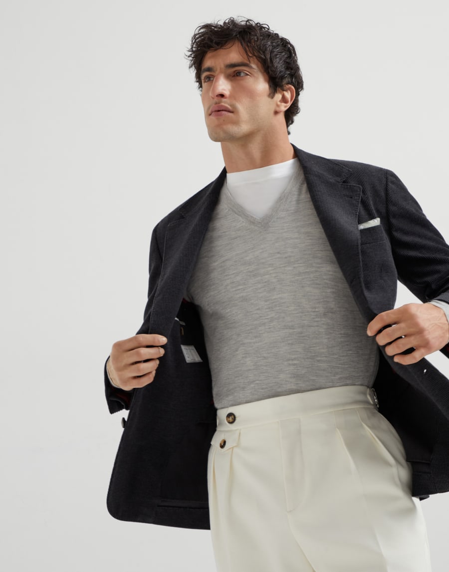 Maglia in cashmere e seta Ciottolo Uomo - Brunello Cucinelli