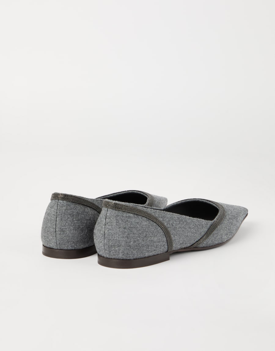 Flannel flats with monili Lead Woman - Brunello Cucinelli