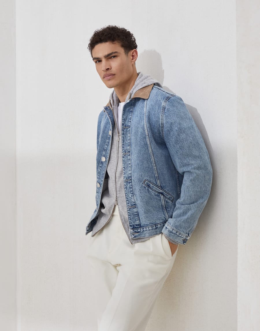 Sweatshirt-style cardigan Pebble Man - Brunello Cucinelli