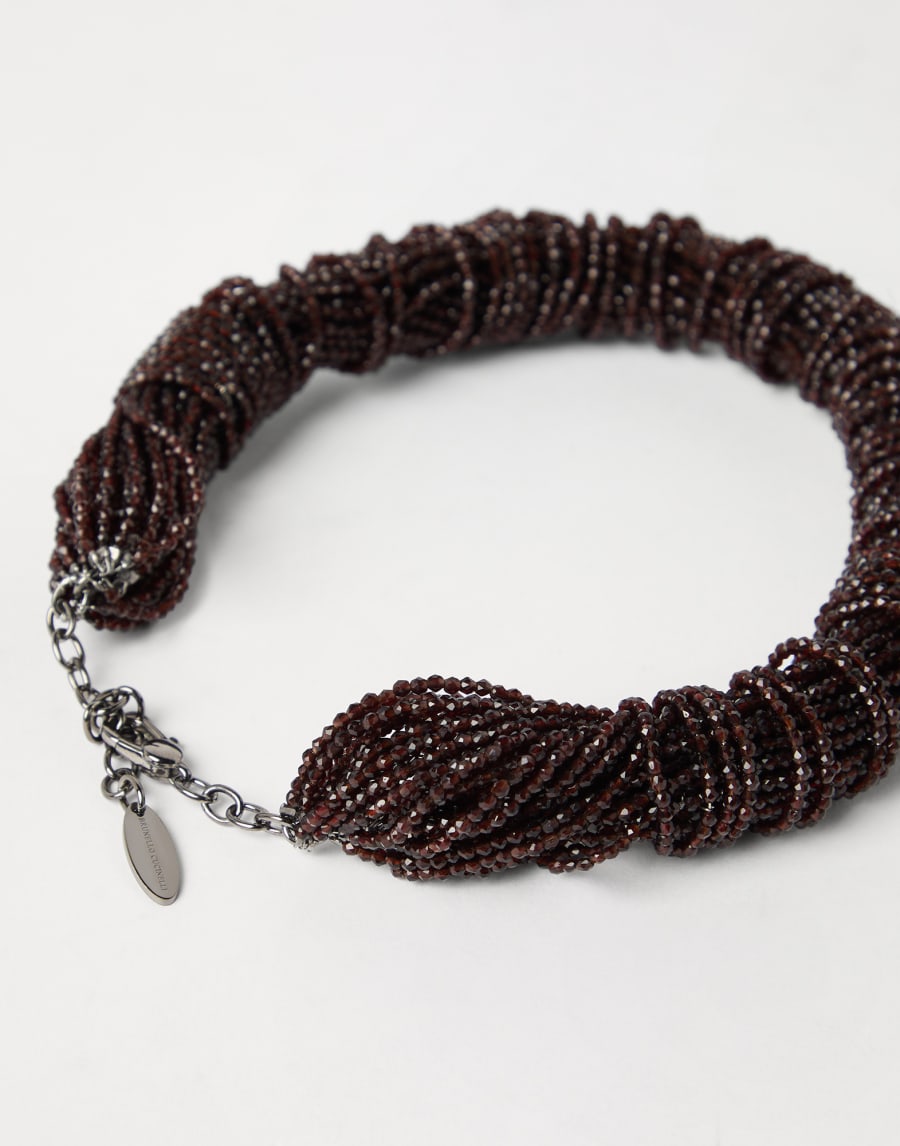 Choker de Cristal y Plata Chocolate Mujer - Brunello Cucinelli