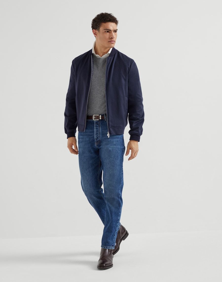 Sweatshirt-style sweater Dark Grey Man - Brunello Cucinelli